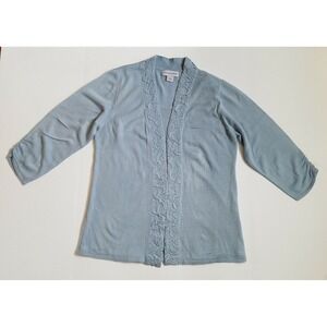 Sag harbor Womens Pullover Sweater Tank With Attached Jacket Size L Blue